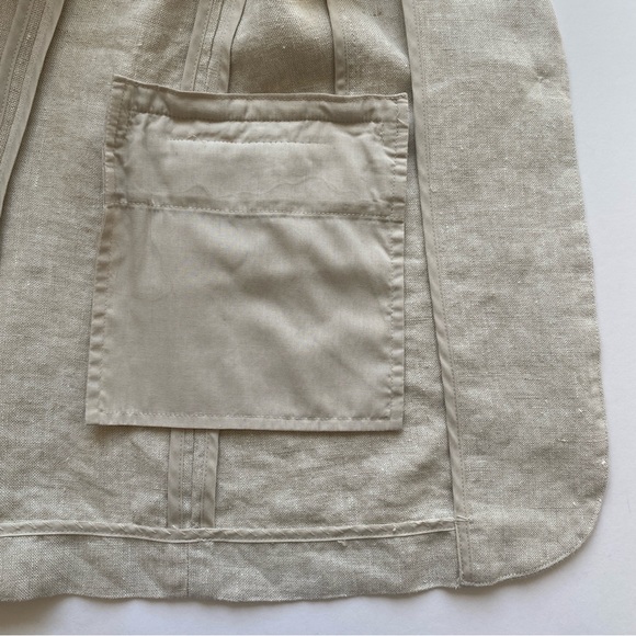 FAHERTY 100% Linen Blazer Jacket Conrad in Natural Flax Size Small (S) - Picture 8 of 15